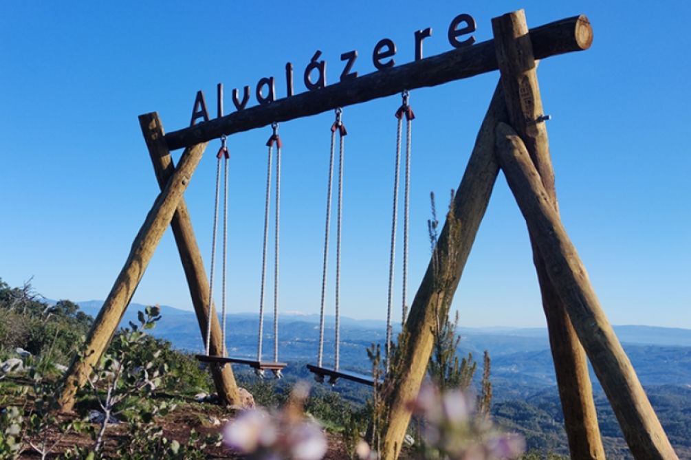 Panoramic view of Alvaiázere in Portugal featuring its rural landscape, natural environment and authentic heritage representing a destination committed to sustainable tourism.