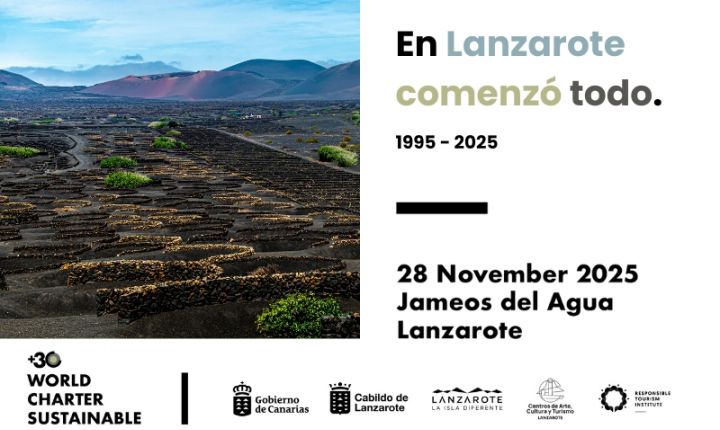 Lanzarote celebra 30 años como cuna del turismo sostenible con una nueva Conferencia Mundial en 2025 para renovar el compromiso global. La isla canaria acoge en 2025 la Conferencia Mundial de Turismo Sostenible para conmemorar los 30 años de la Carta de Lanzarote
